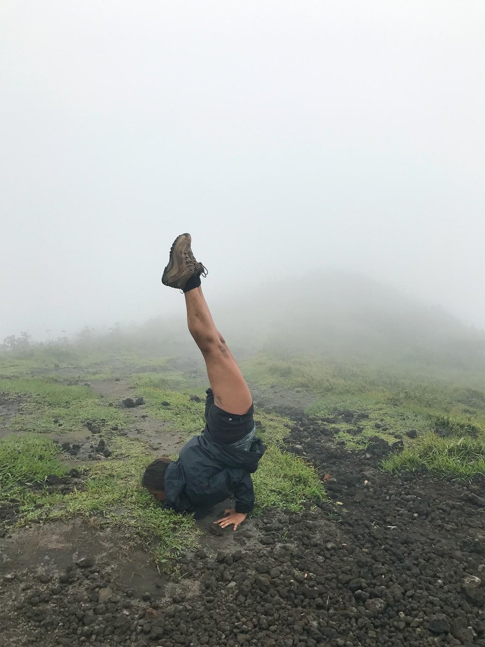 Sapphire &amp; elm Travel Co-Founder Stephanie having some yogi play time on concepcion volcano