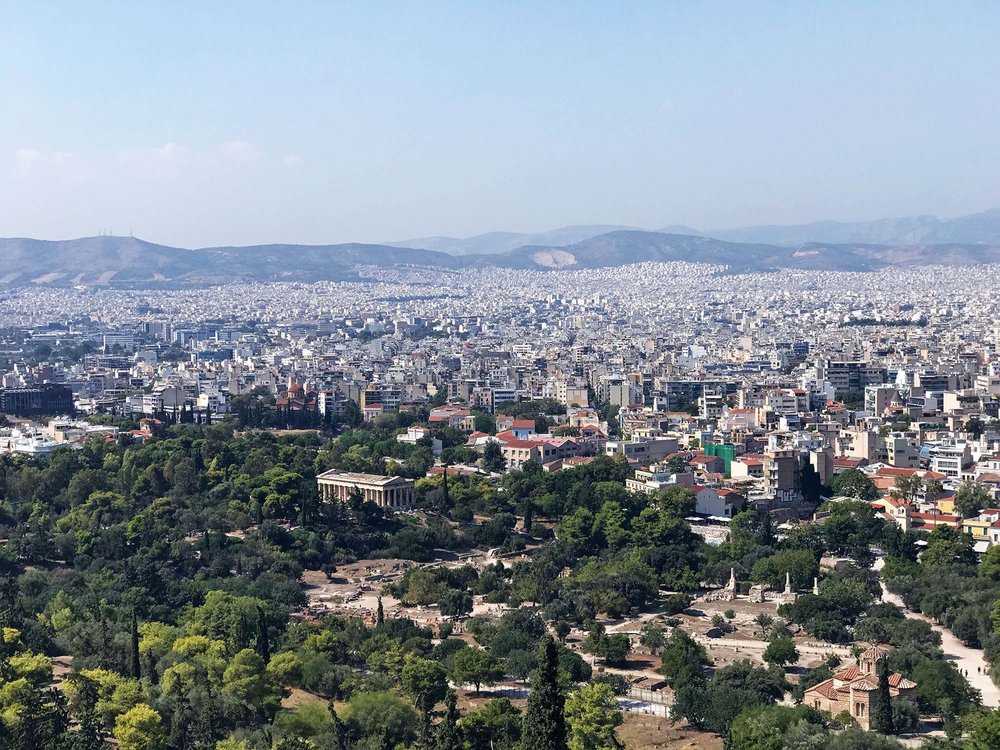 Views of Athens, Greece from the Acropolis