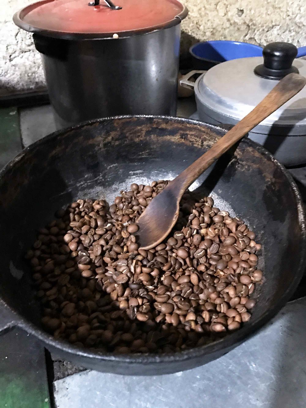 Roasting Coffee in Salento, Colombia