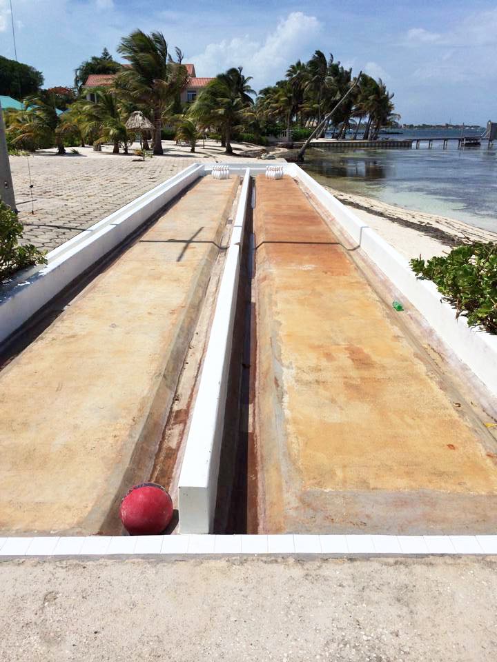 bowling on the beach on Ambergris Caye, Belize