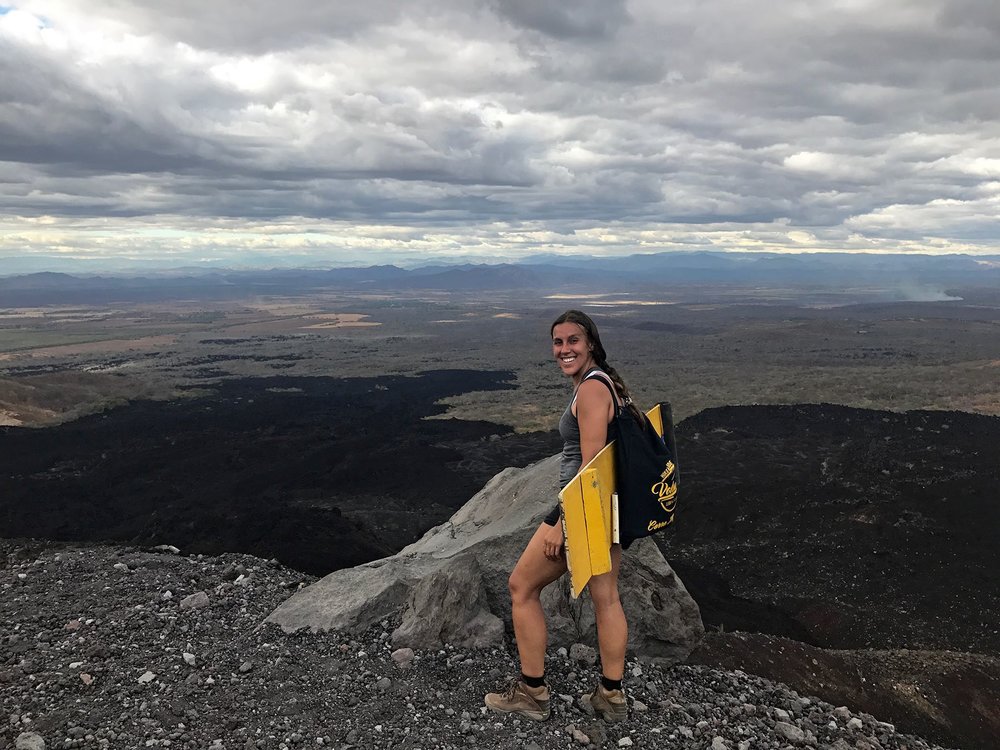 Sapphire &amp; Elm Co-Founder, Stephanie Hiking up Cerro Negro for Volcano Boarding