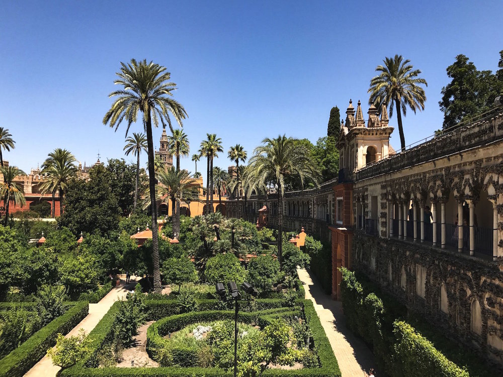 Alcázar Gardens in Seville, Spain
