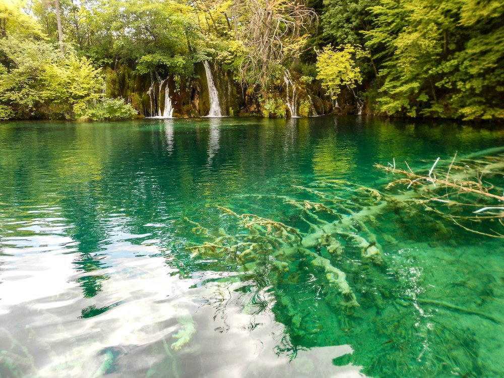 clear lakes at Plitvice Lakes National Park Croatia