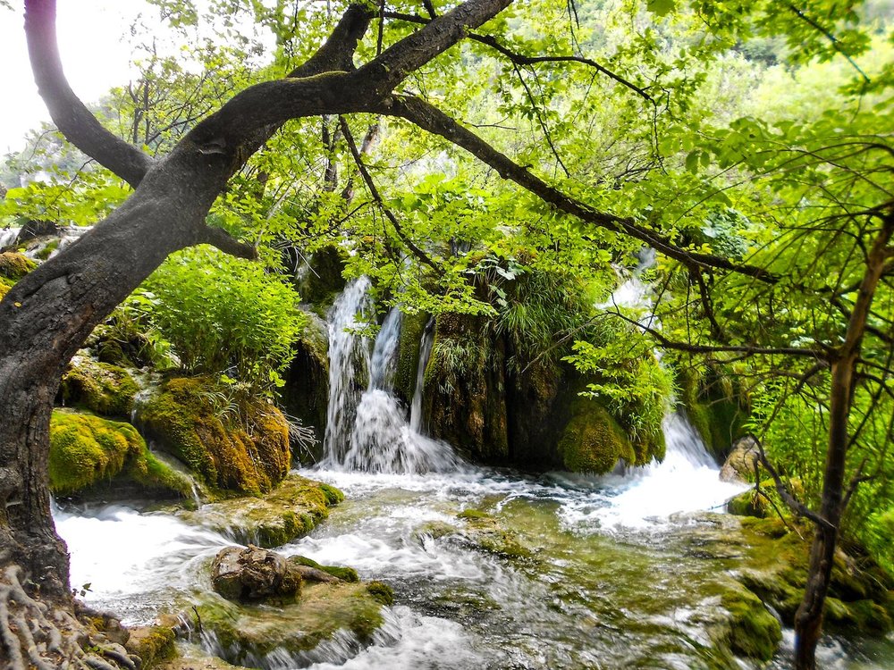 small waterfall in Plitvice Lakes Croatia