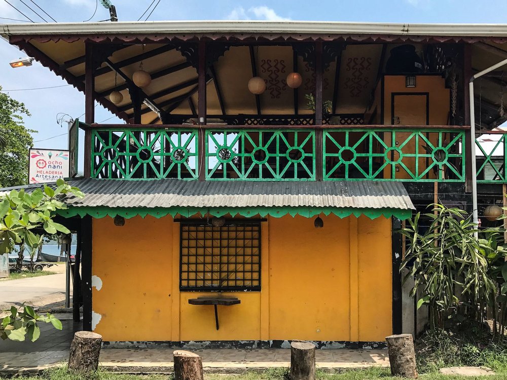 Puerto Viejo Costa Rica yellow building