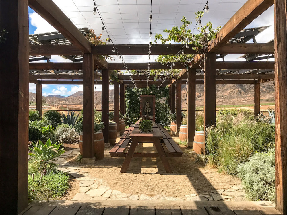 Rooftop tasting room at La Carrodilla Winery, Valle de Guadalupe, Mexico