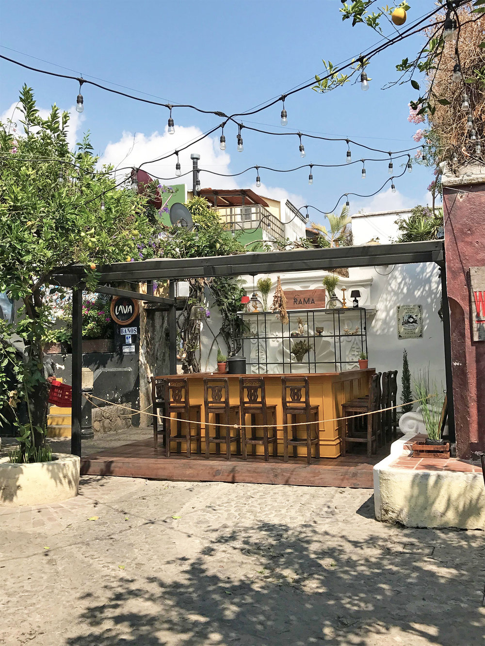 courtyard bar in Antigua, Guatemala