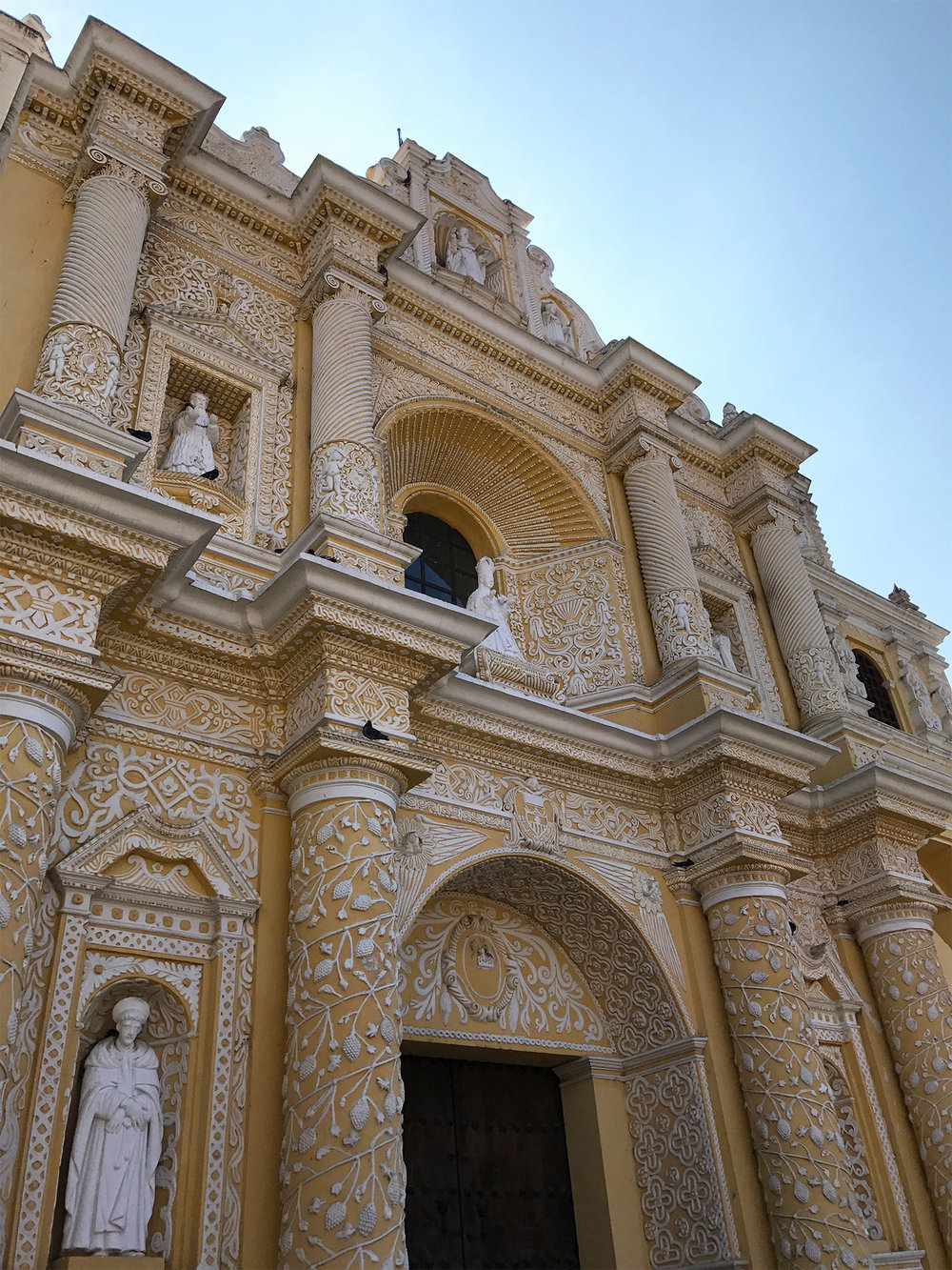 yellow cathedral in Antigua Guatemala