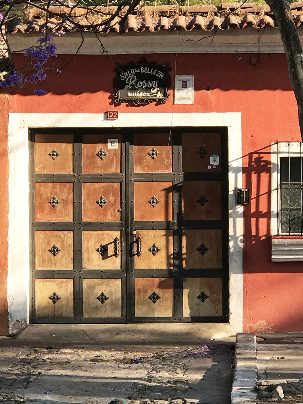 lovely door and red building in Antigua Guatemala