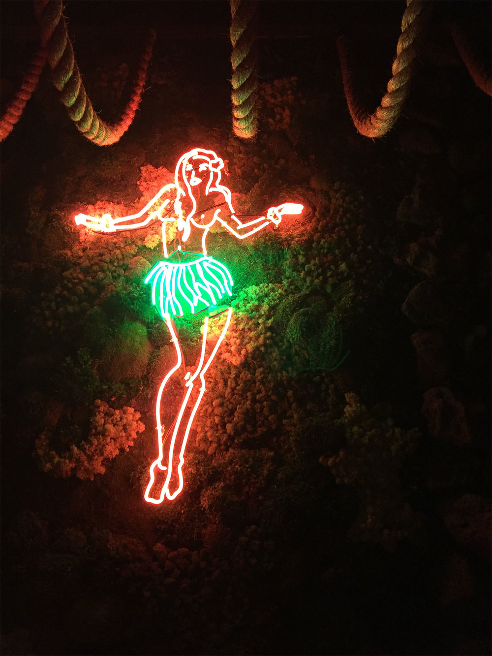 tiki bars in San Diego neon hula girl