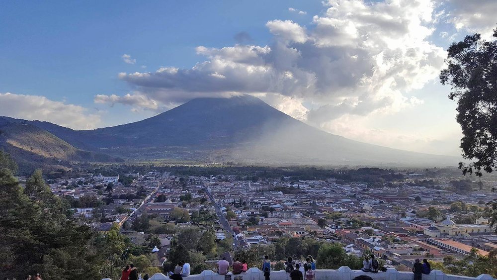 view over Antigua Guatemala from the Cross