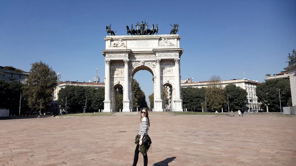 Sapphire &amp; Elm Travel co-owner, Carly in Parco Sempione, Milan, Italy