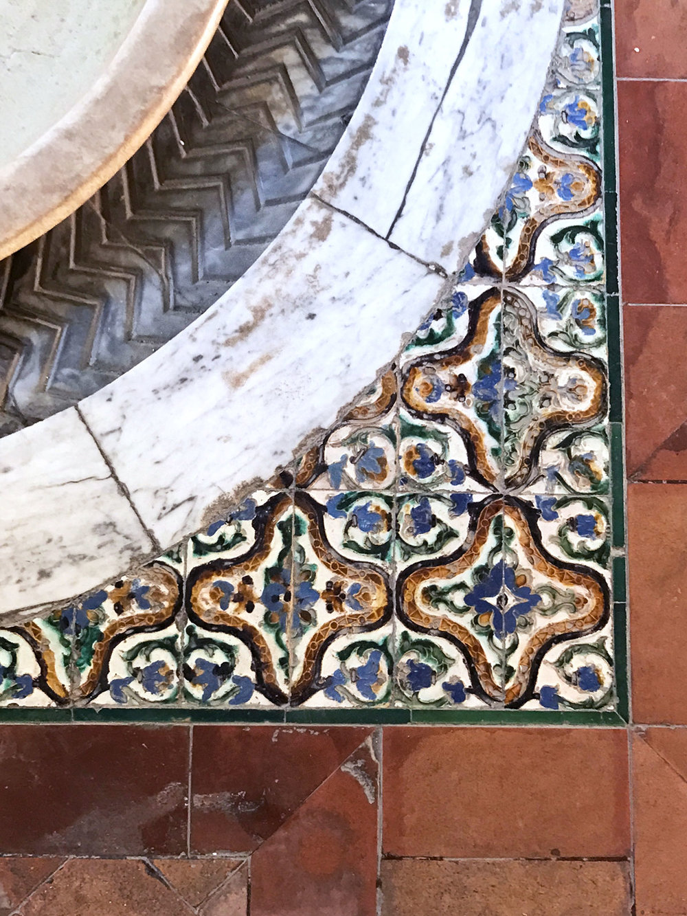 Hall of Justice tile at the Alcázar in Seville, Spain