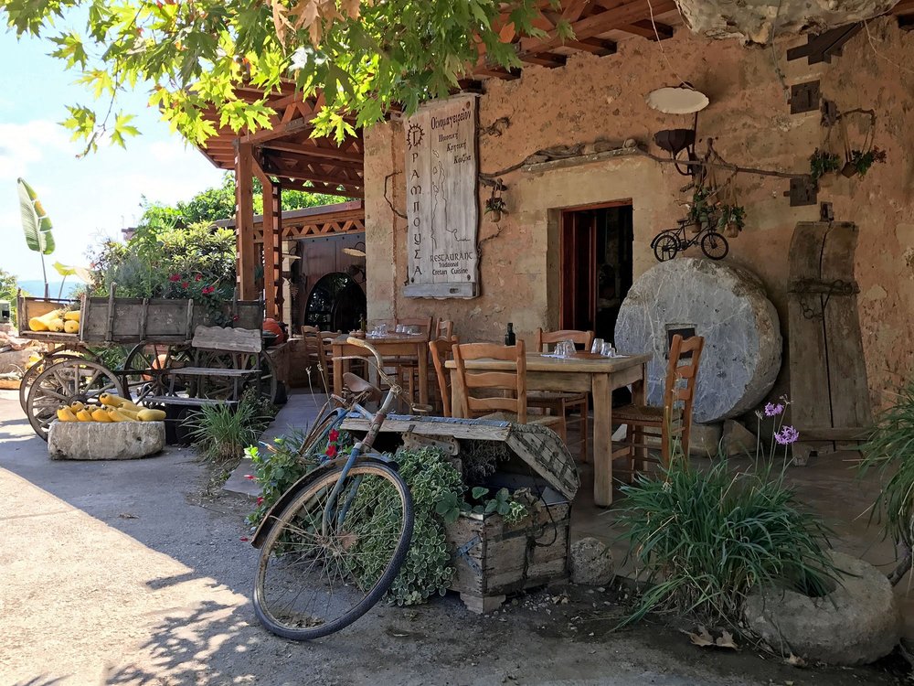 Gramboussa Restaurant. Kaliviani, Crete, Greece.