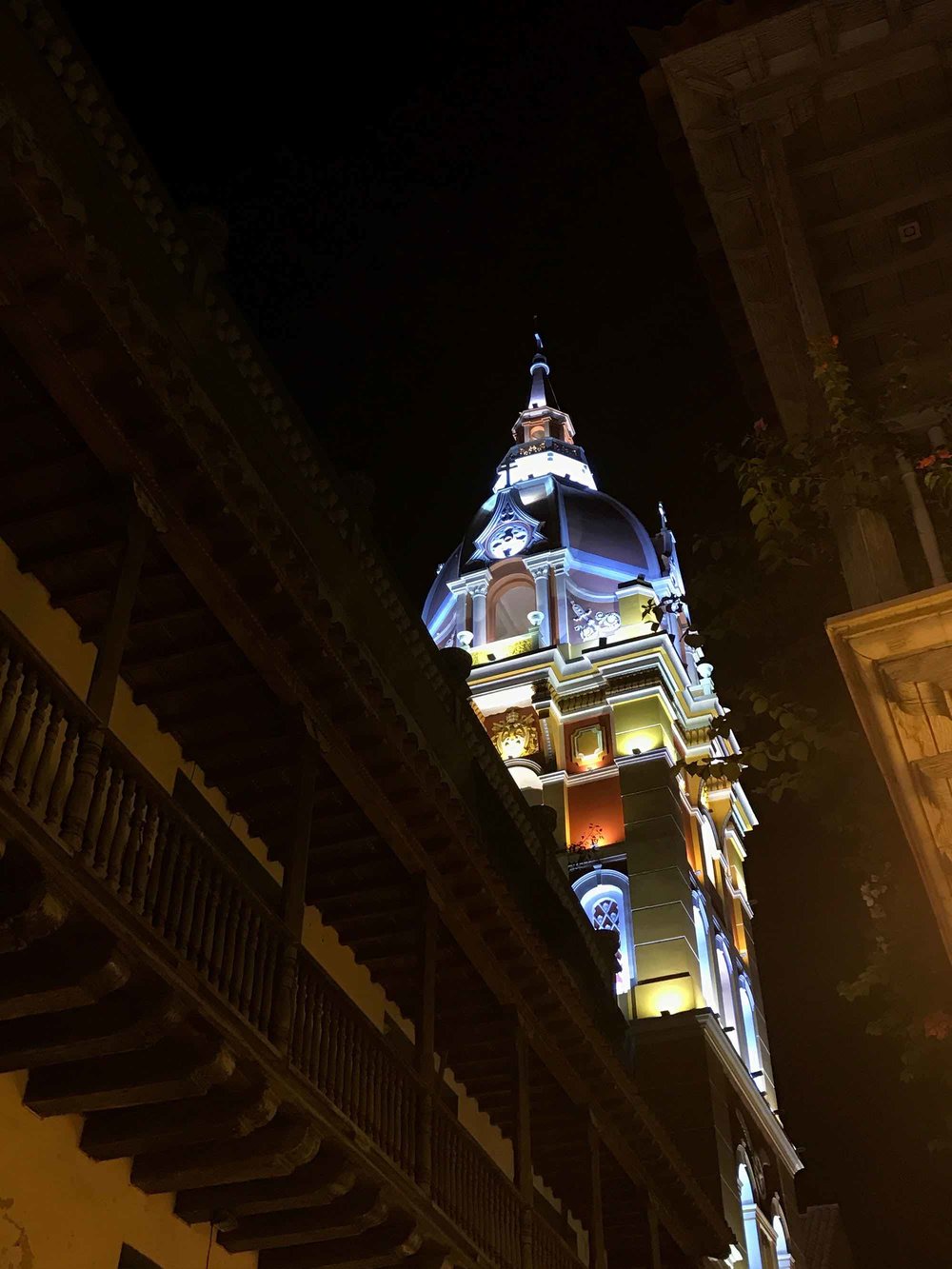 Cartagena Cathedral at night  | pictures of Cartagena, Colombia