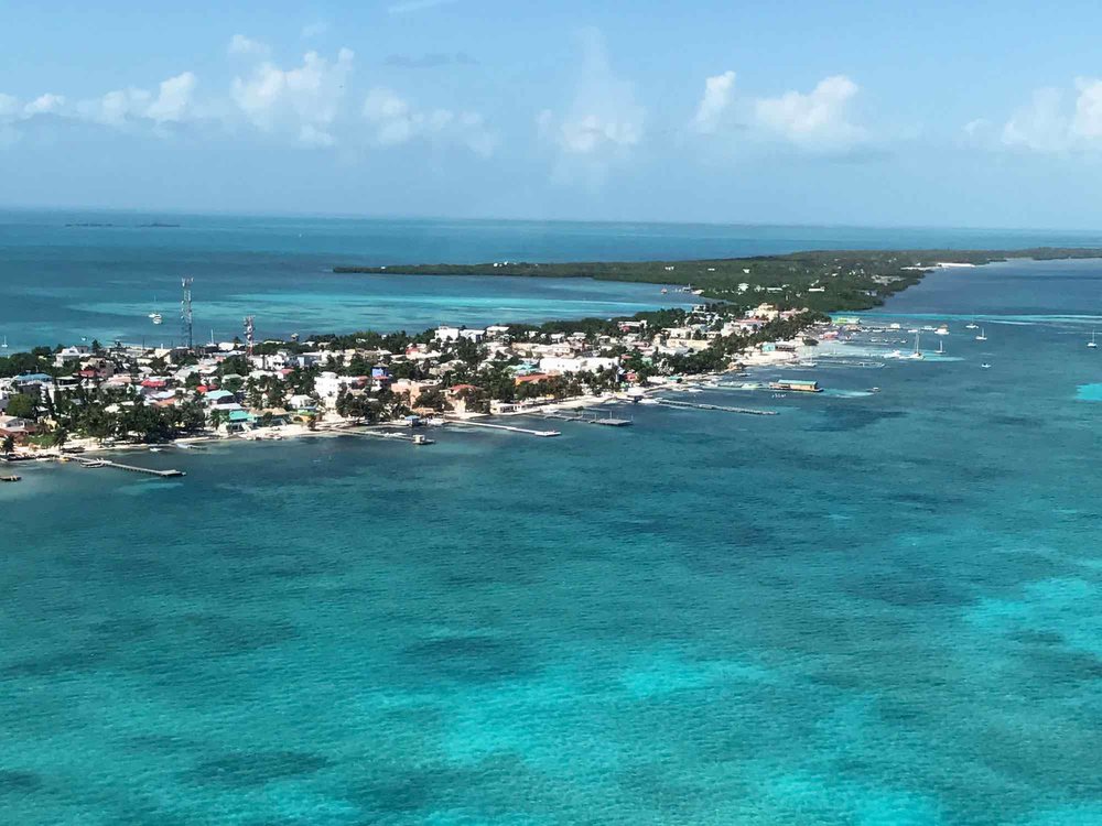 Caye Caulker from above | Flying to the Great Blue Hole