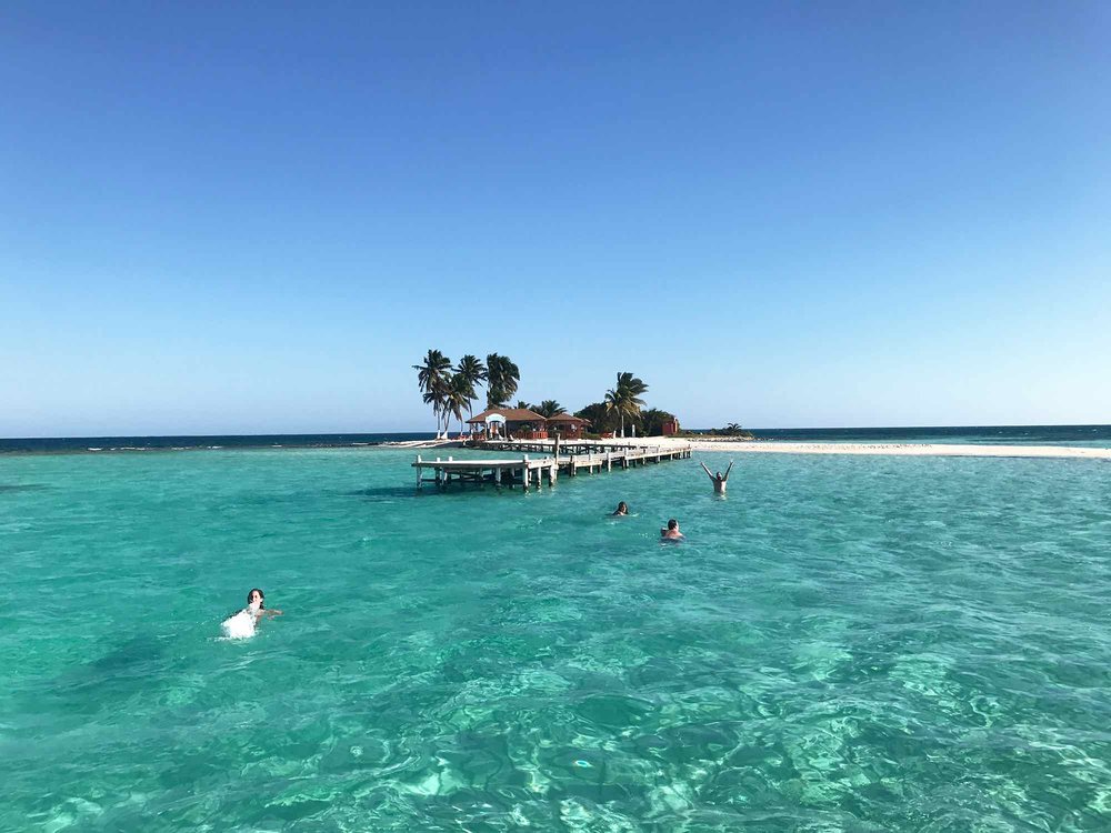 swimming to Goff's Caye | Sailing in Belize