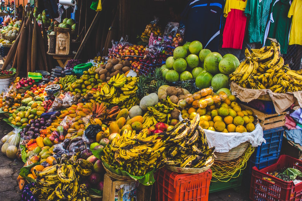 fresh fruit at a market in Guatemala