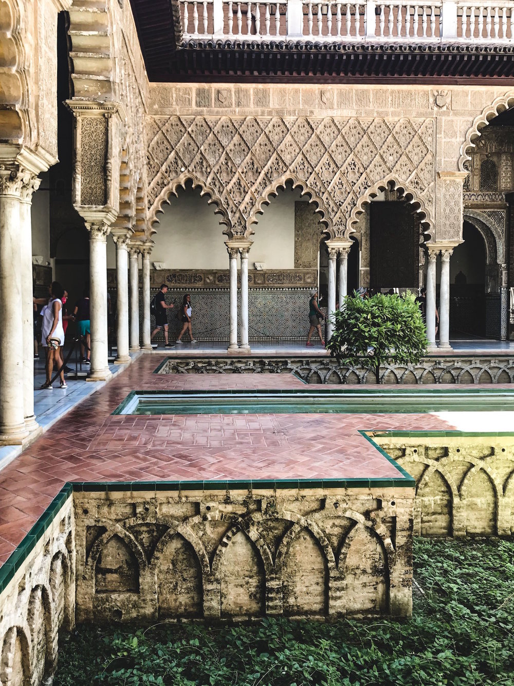 Courtyard of the Maidens at the Alcázar in Seville, Spain