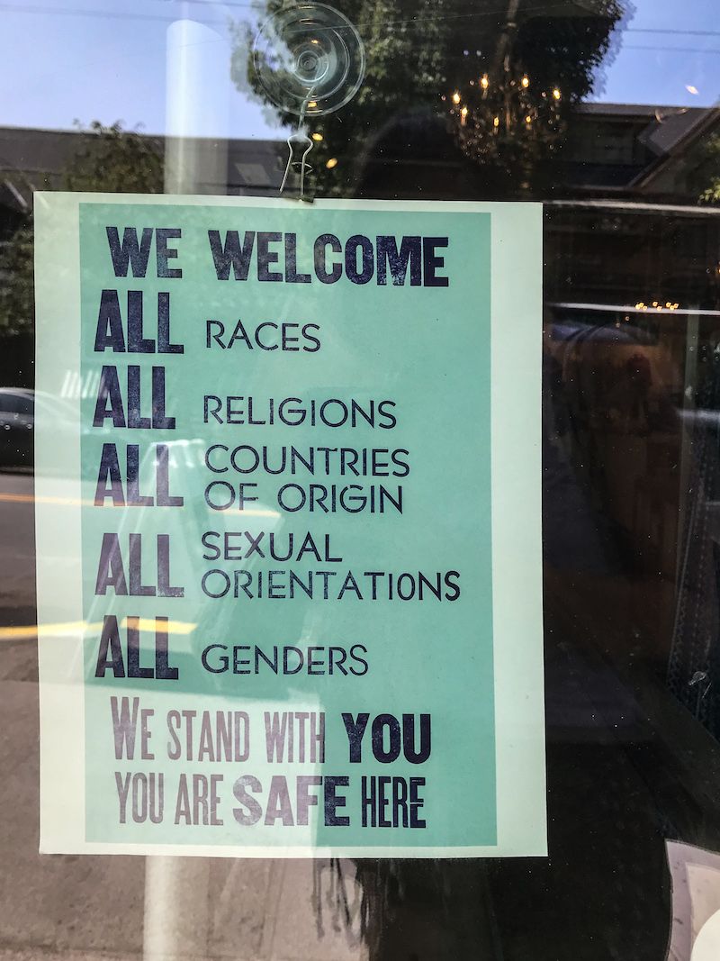 Signs like this were all over businesses &amp; homes in portland