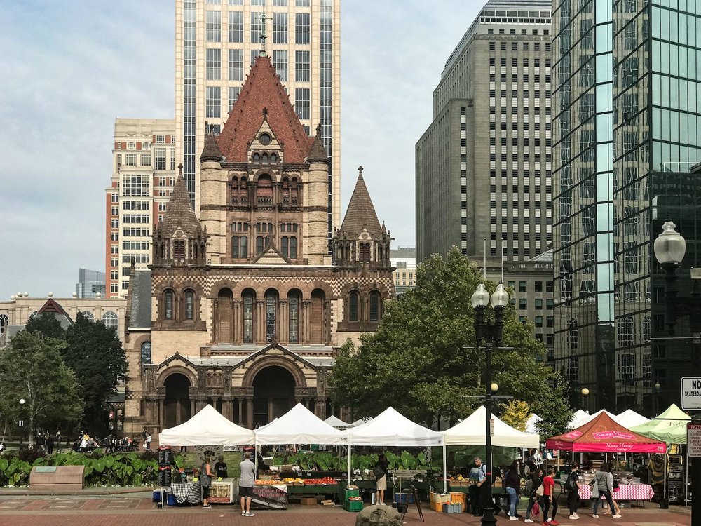 Boston old meets new with cathedral and farmers market