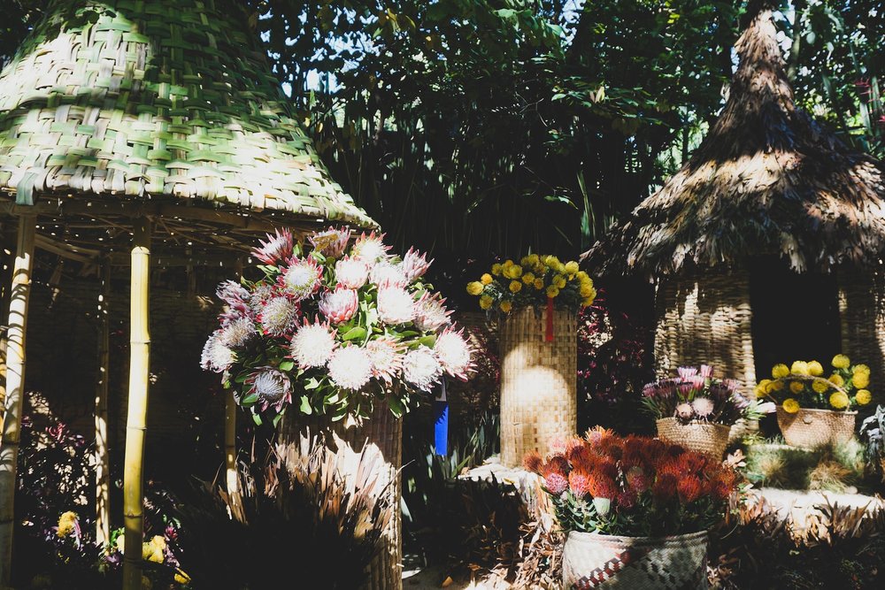 flower hut in jardin botanico during the medellin flower festival